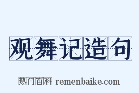 观舞记造句是什么意思的图片